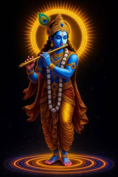 krishna  led photo frame image
